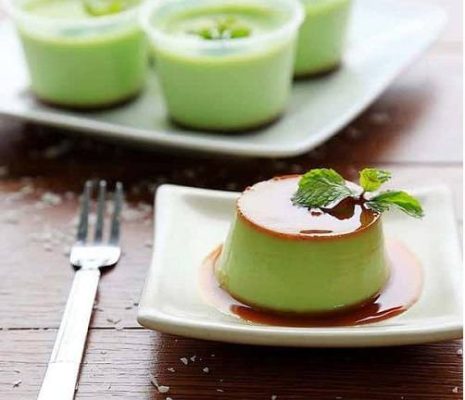 bánh flan trà xanh